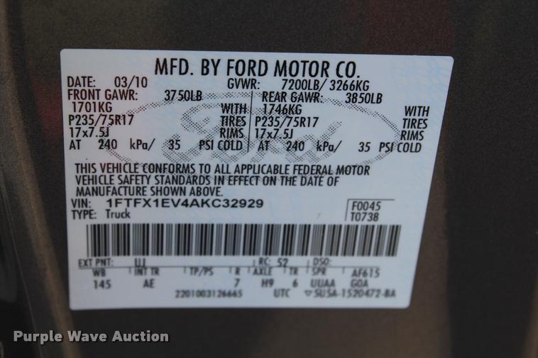 image for item K1933 2010 Ford F150 XL SuperCab pickup truck