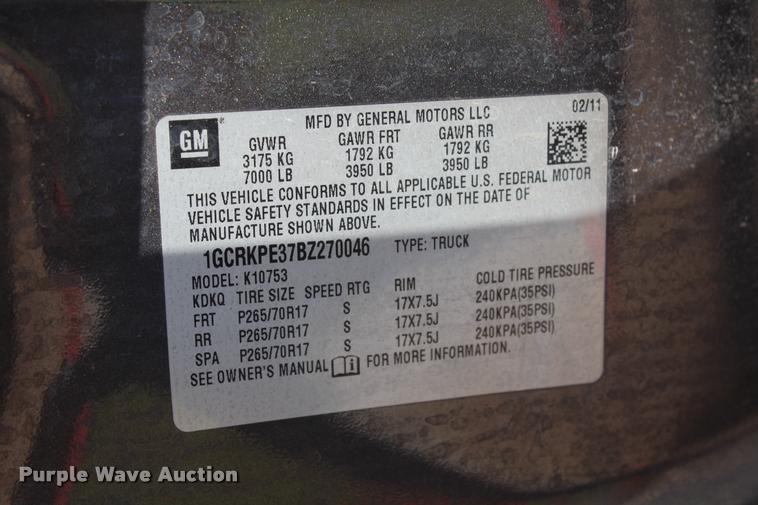 image for item K1937 2011 Chevrolet Silverado 1500 Ext. Cab pickup truck