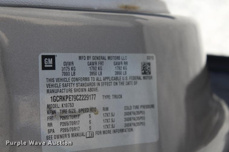 image for item K1938 2012 Chevrolet Silverado 1500 Ext. Cab pickup truck