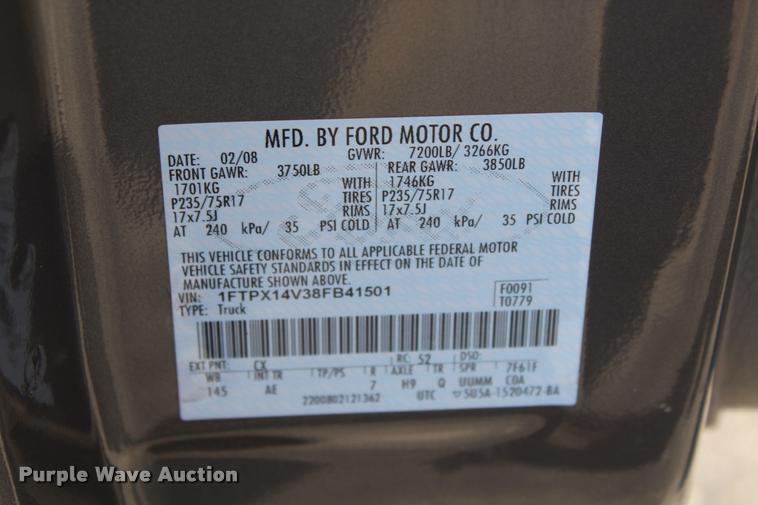 image for item K1940 2008 Ford F150 XL SuperCab pickup truck