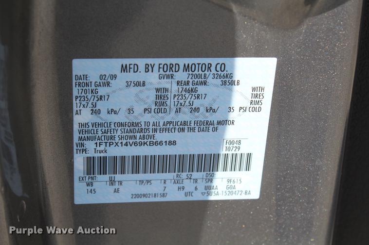 image for item K1941 2009 Ford F150 XL SuperCab pickup truck