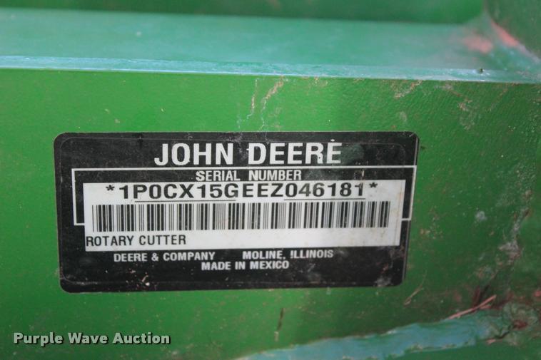 image for item L4813 2015 John Deere CX15 flex-wing rotary mower