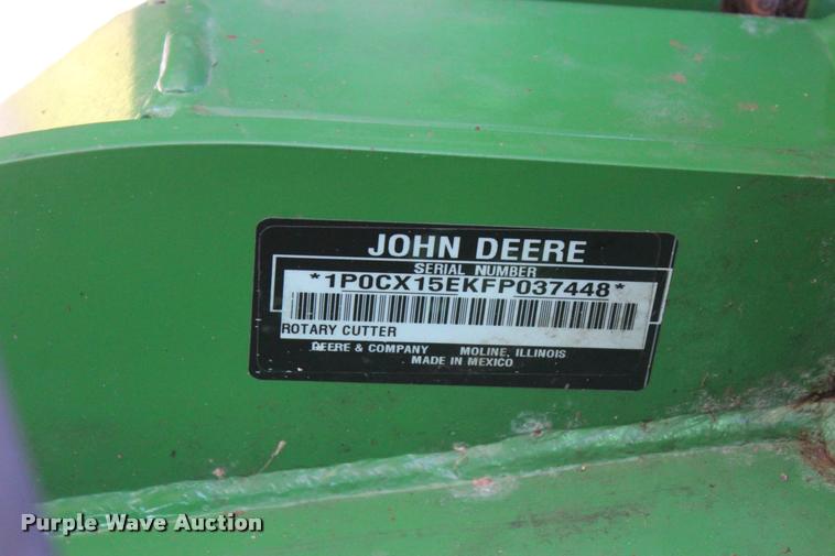image for item L4814 2015 John Deere CX15 flex-wing rotary mower