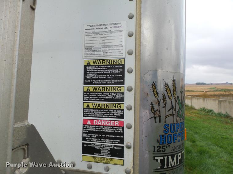image for item K1457 2010 Timpte Super Hopper double hopper grain trailer
