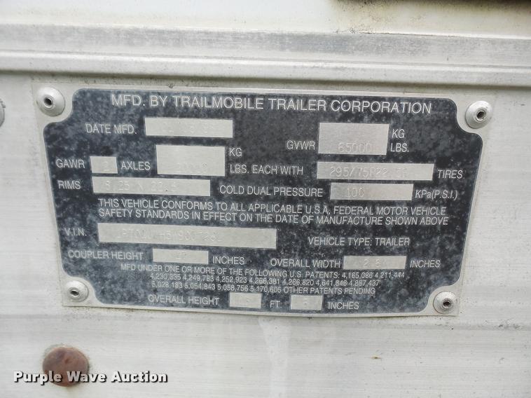 image for item K3705 1998 Trailmobile dry van trailer