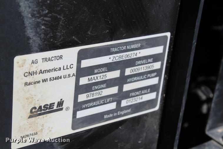 image for item K1912 2012 Case IH Maxxum 125 MFWA tractor