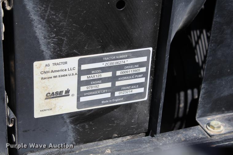 image for item K1912 2012 Case IH Maxxum 125 MFWA tractor
