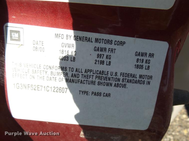 image for item AL9089 2001 Oldsmobile Alero