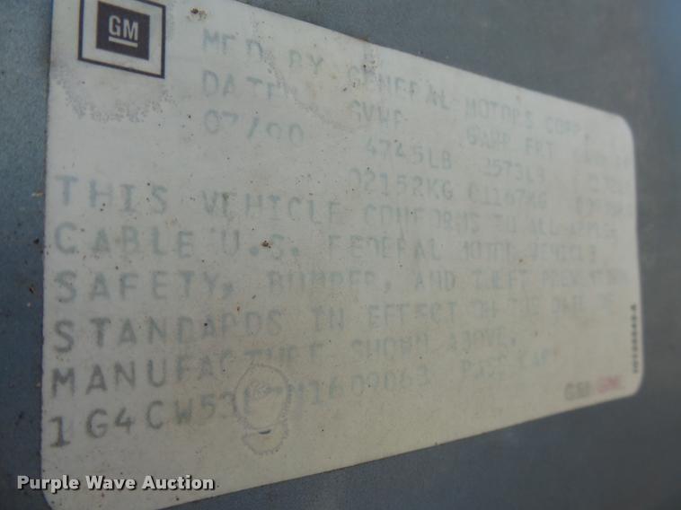 image for item AL9090 1991 Buick Park Avenue