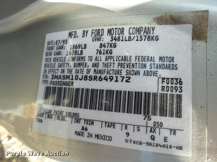 image for item AL9093 1995 Mercury Tracer