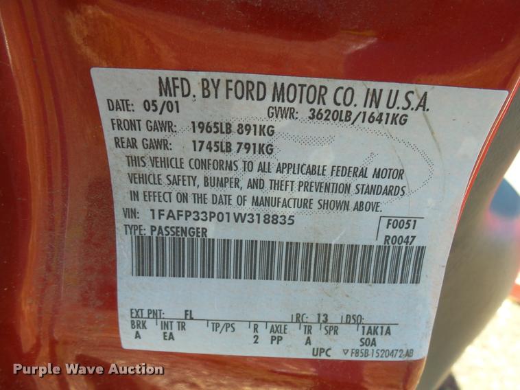 image for item AL9096 2001 Ford Focus