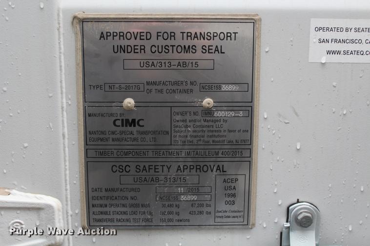 image for item AQ9528 2015 One Trip Container storage container