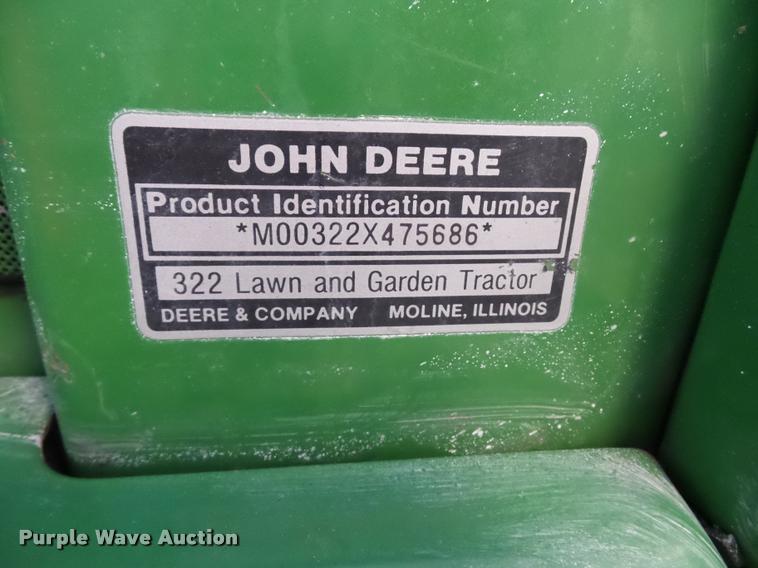 image for item AX9134 John Deere 322 lawn mower