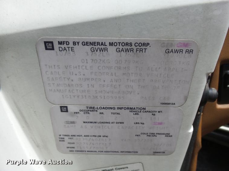 image for item BU9766 1989 Chevrolet Corvette convertible