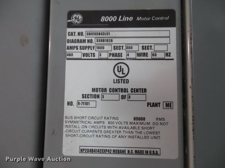 image for item BV9949 (3) GE 8000 line motor controls