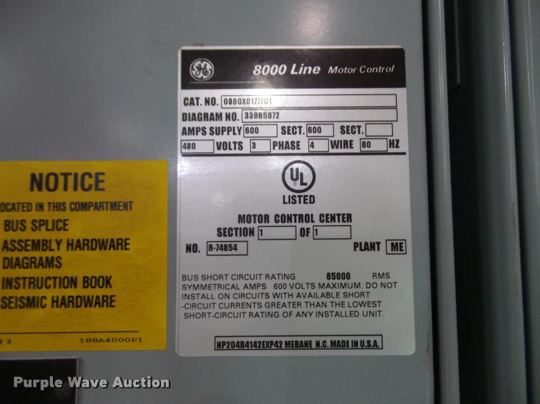 image for item BV9949 (3) GE 8000 line motor controls