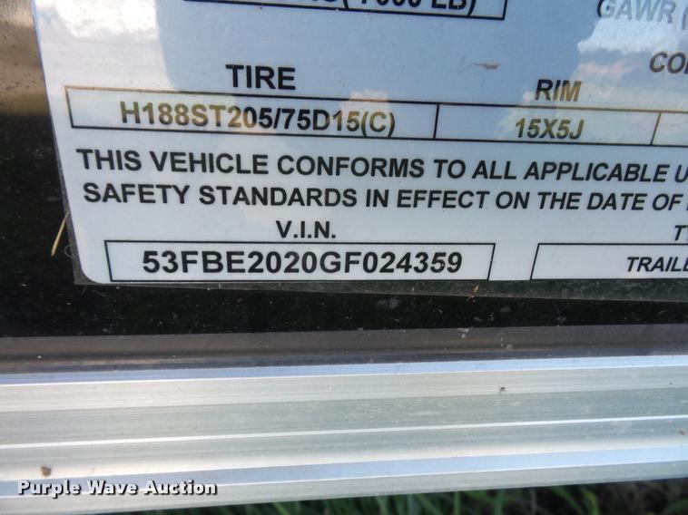 image for item DA3752 2016 Covered Wagon enclosed cargo trailer