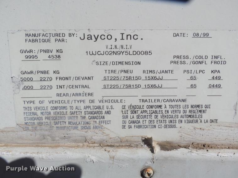 image for item DA4658 2000 Jayco Eagle camper