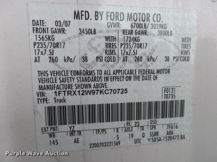 image for item K1082 2007 Ford F150 SuperCab pickup truck