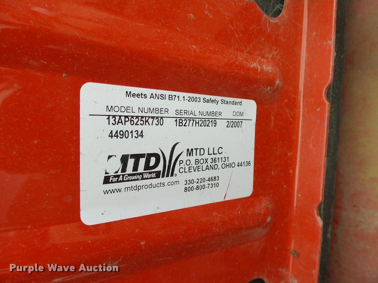 image for item K1443 2007 Huskee SLT5400H lawn mower