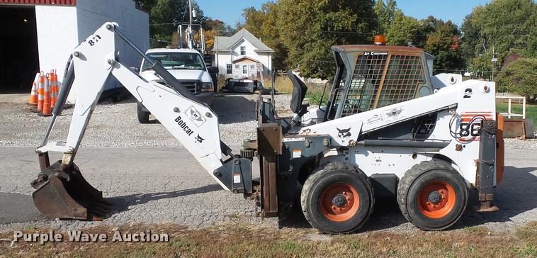 image for item K8131 2001 Bobcat 863 skid steer with backhoe attachment