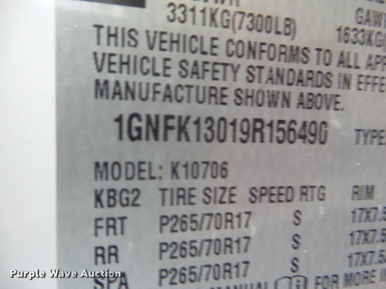 image for item L1740 2009 Chevrolet Tahoe SUV