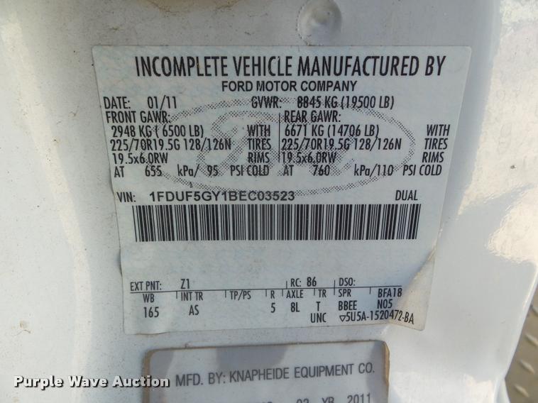 image for item L1742 2011 Ford F550 service truck