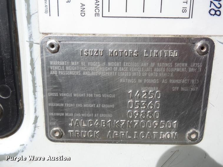 image for item L4380 1992 Isuzu NPR flatbed truck