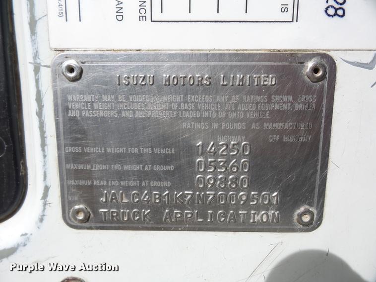 image for item L4380 1992 Isuzu NPR flatbed truck