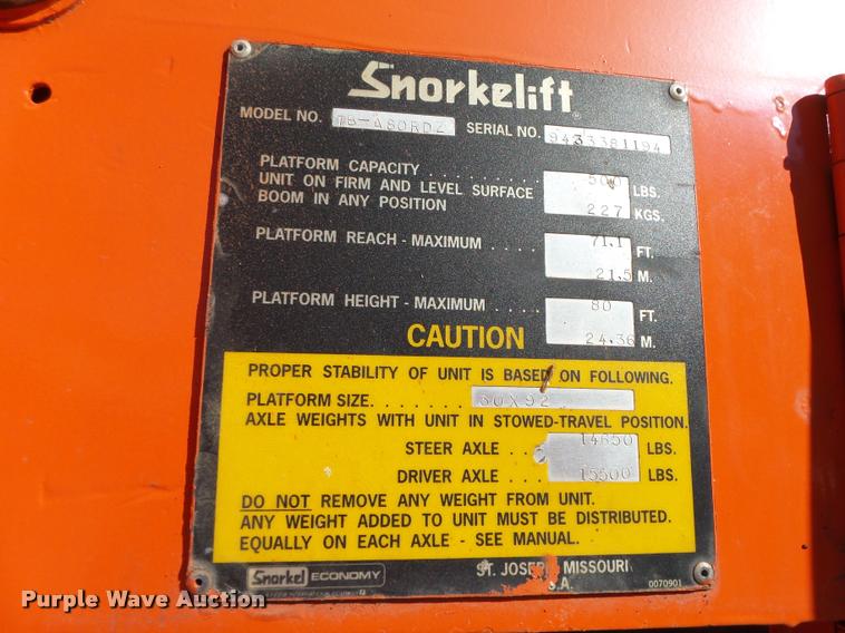 image for item K1428 Snorkelift TB-A80RDZ boom lift