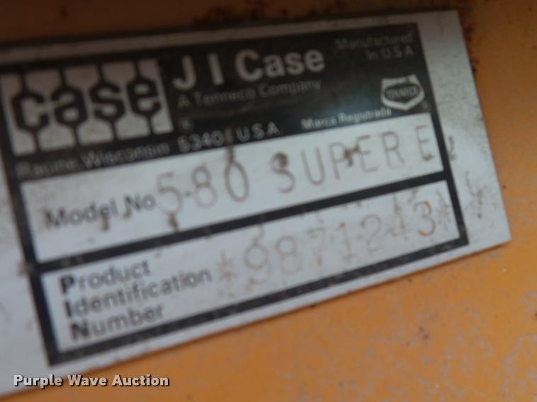 image for item K1456 1984 Case 580E backhoe