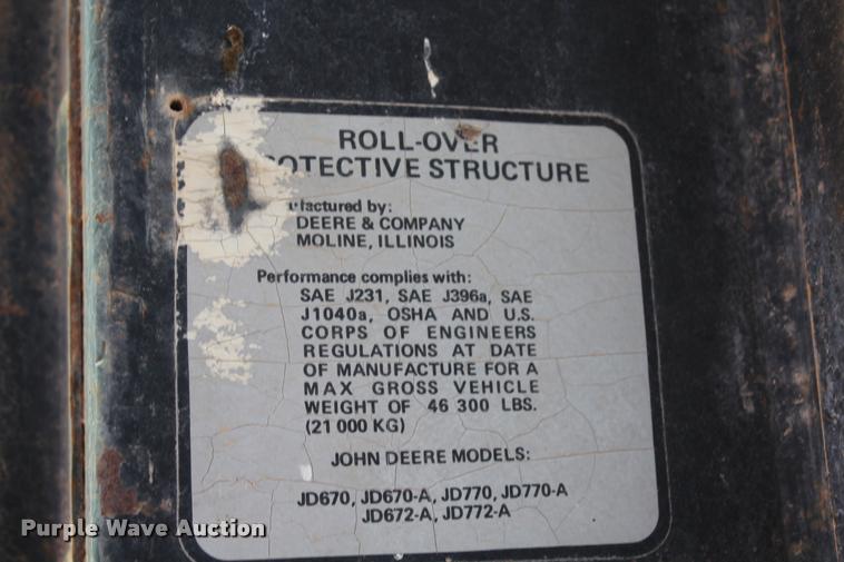 image for item K1917 John Deere 770A motor grader