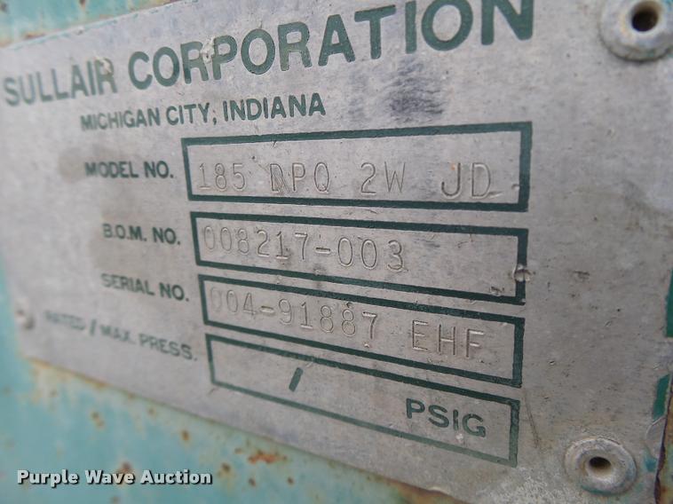 image for item K5652 Sullair 185Q air compressor