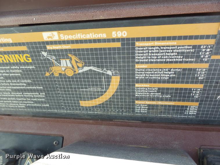 image for item K5659 1991 Case 590 backhoe