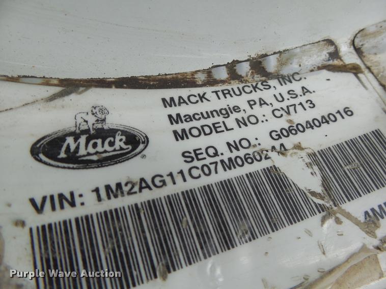 image for item K5660 2007 Mack CV713 dump truck