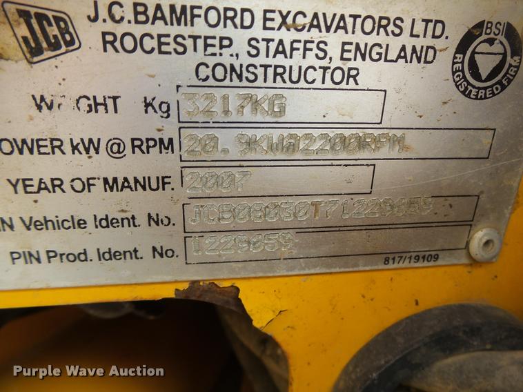 image for item K5668 2007 JCB 8030 mini excavator