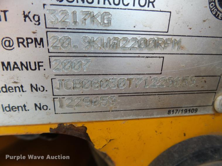 image for item K5668 2007 JCB 8030 mini excavator