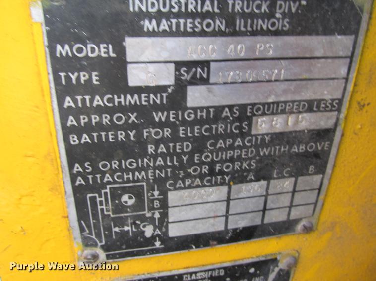 image for item K6236 Allis Chalmers ACC40 forklift