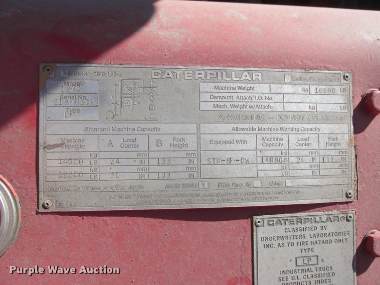 image for item K6237 Caterpillar T120C forklift