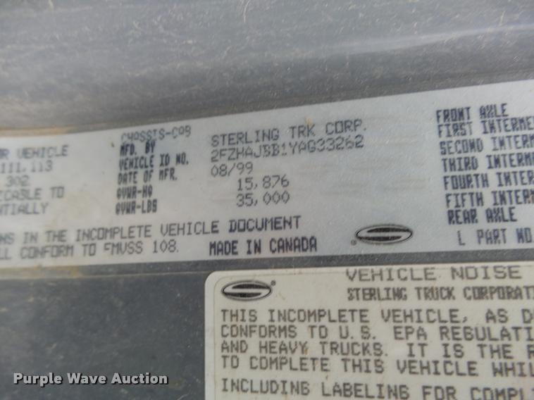 image for item L3280 2000 Sterling L7500 dump truck