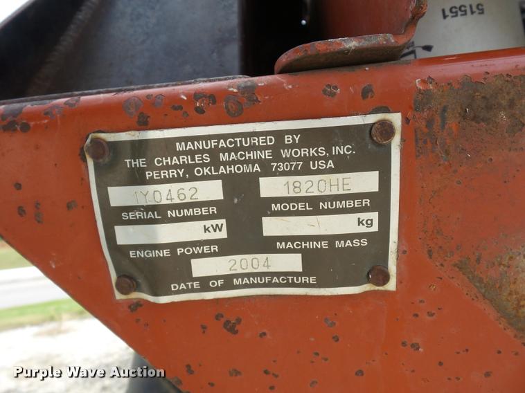 image for item L4379 2004 Ditch Witch 1820HE trencher