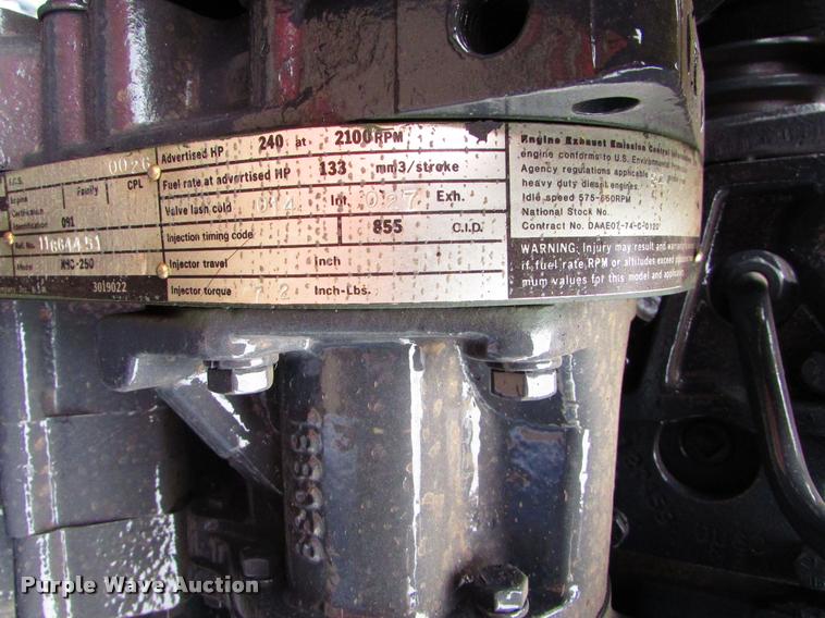 image for item J1621 Cummins NHC-250 six cylinder diesel engine
