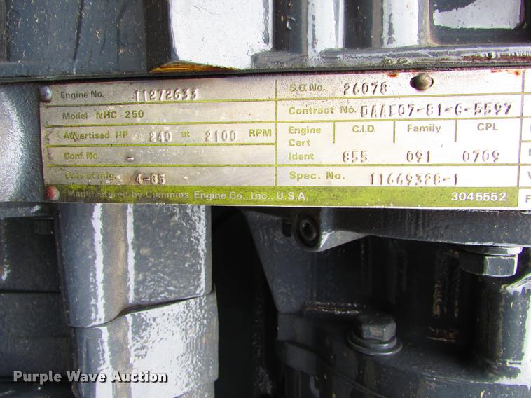 image for item J1622 Cummins NHC-250 six cylinder diesel engine