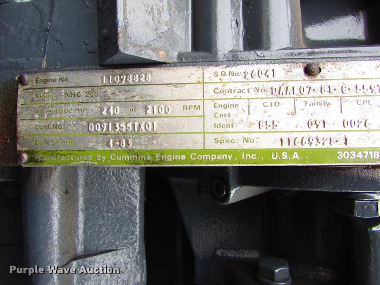 image for item J1624 Cummins NHC-250 six cylinder diesel engine