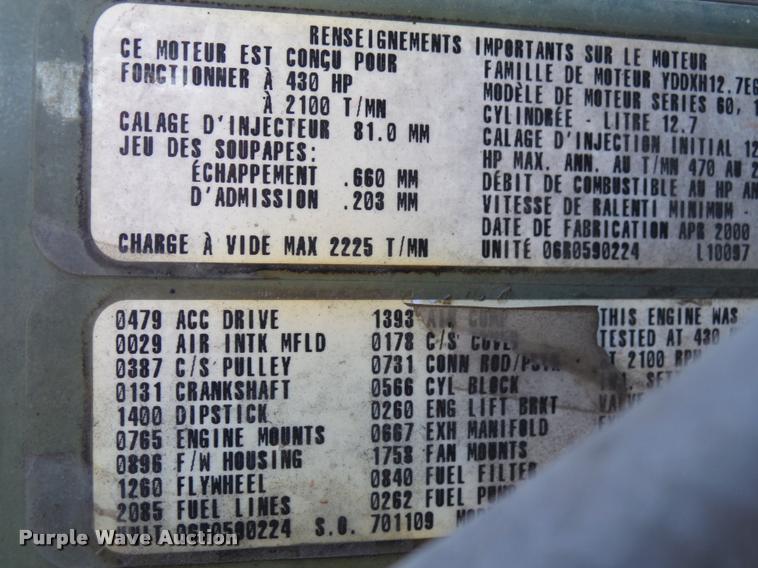 image for item K1074 2001 Freightliner Century Class semi truck