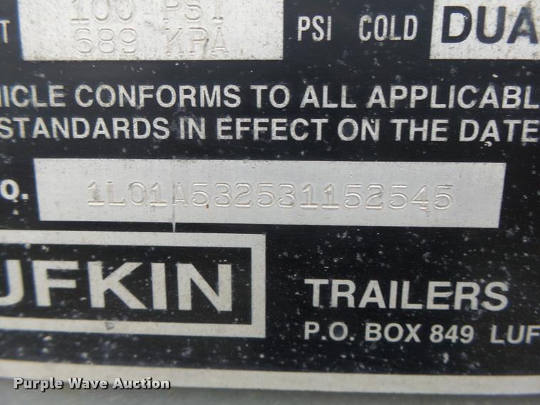 image for item K5627 2003 Lufkin TFV-CLST dry van trailer