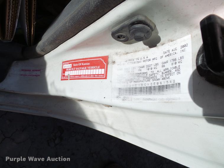 image for item DA2058 2003 Mitsubishi Eclipse convertible