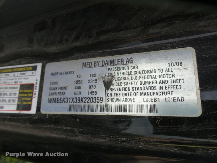 image for item L3320 2009 Smart Fortwo convertible