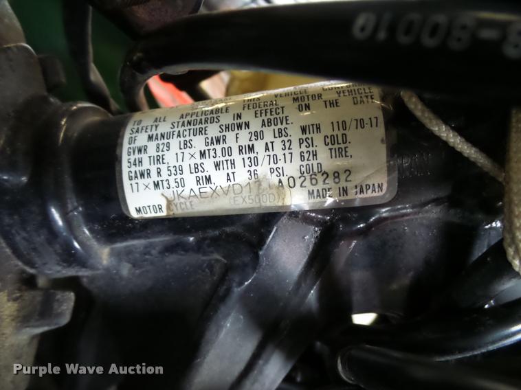 image for item L3322 1996 Kawasaki Ninja motorcycle