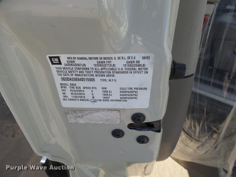 image for item L3357 2003 Buick Rendezvous SUV